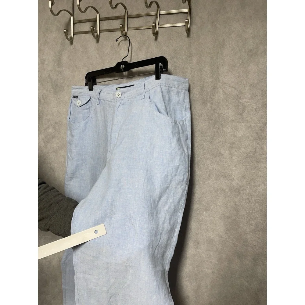 VTG Enyce Pants Men 38X32 Light‎ Blue Linen Baggy Coastal Casual Resort Hip Hop